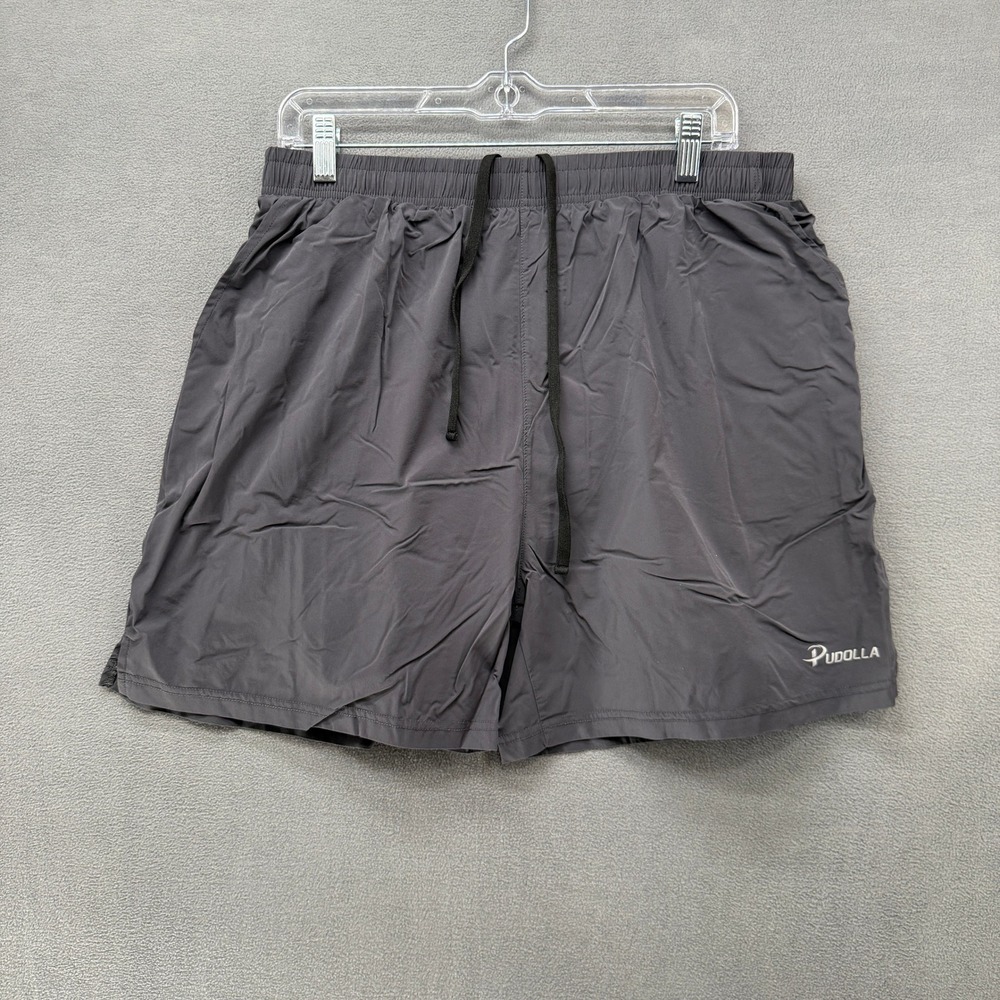 Pudolla Mens Running Shorts XL Dark Gray 5 Inch Inseam Quick Dry Athletic